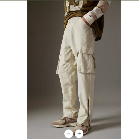 RARE FIND Standard/Cloth Urban Outfitters Cream Flared Cargo Pant